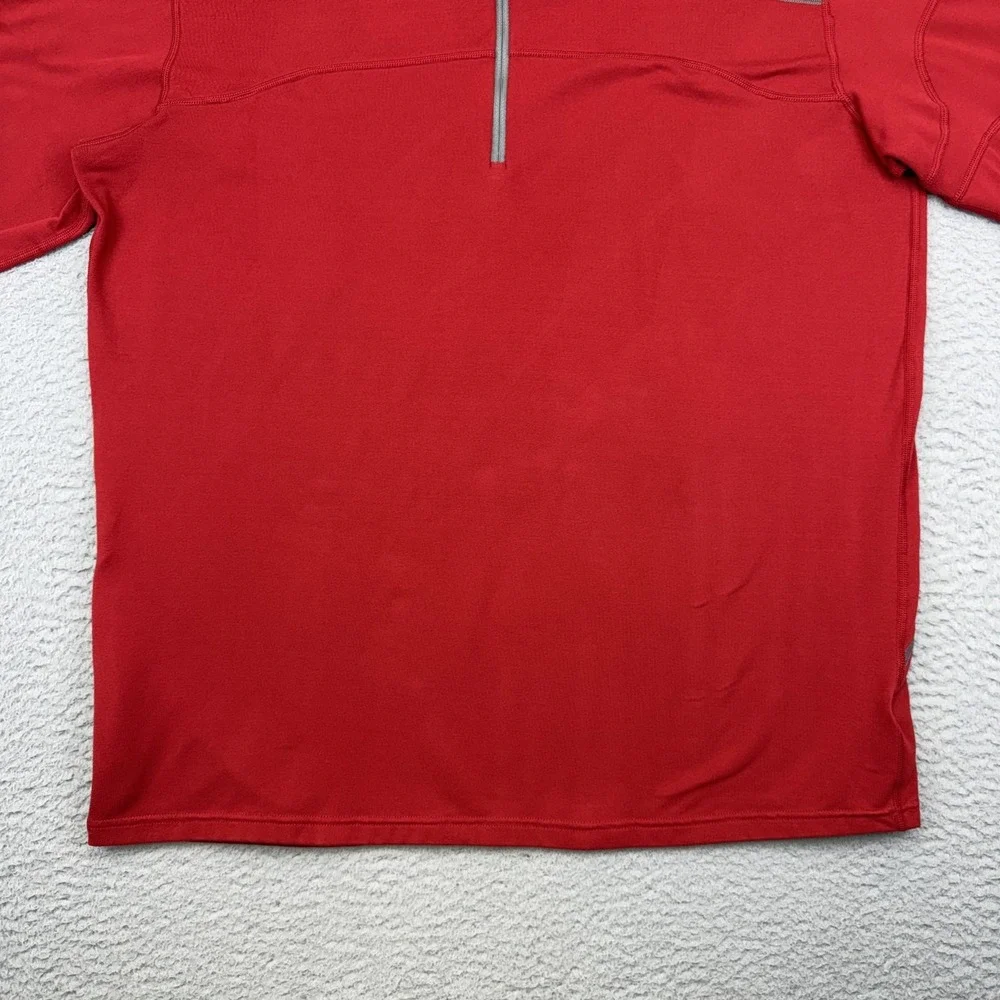 Mountain‎ Hardwear Pullover Mens XL Red Quarter Zip Long Sleeve Running Top